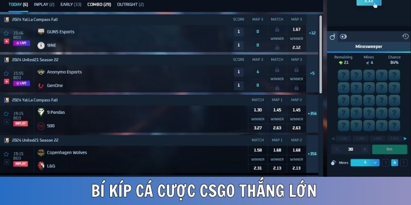 Bí kíp bắt kèo CSGO tối đa lợi nhuận hiệu quả